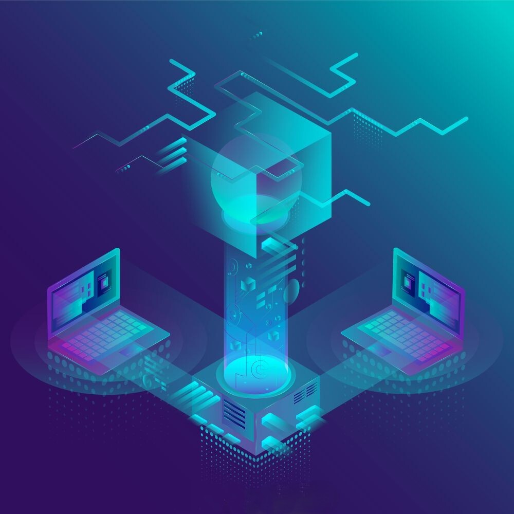 Isometric tecnology abstract background