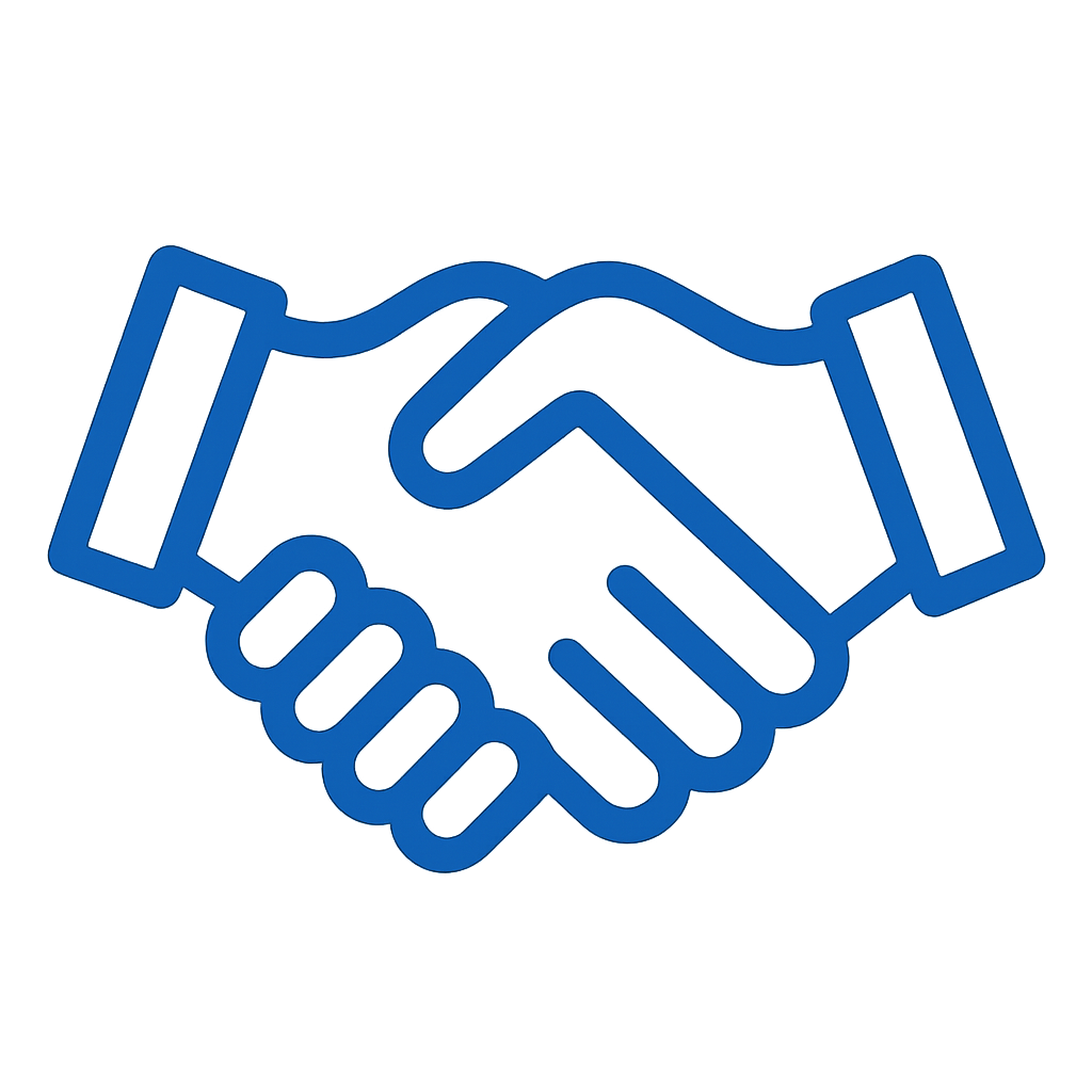 handshake icon blue simple